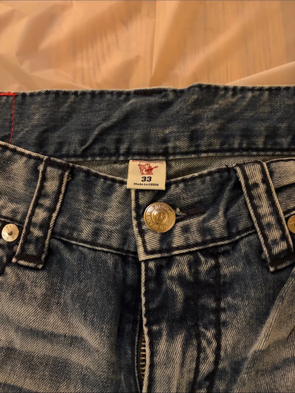 True Religion Faded Blue Straight Jeans